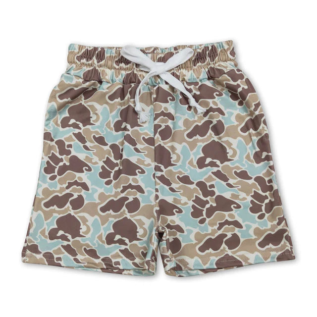 RTS Sibling 11 Colors Baby Boys Southern Camo Pockets Shorts Bottoms