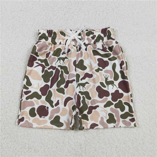 11.26 RTS NO MOQ （In stock）SS0699 Baby Boys Summer Shorts Baby Boys Southern Hunting Ducks Deer Camo Pockets Shorts Bottom