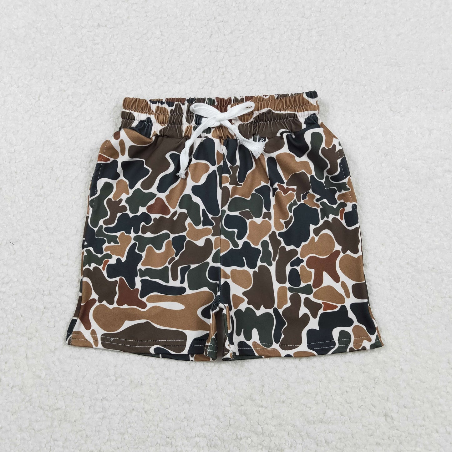 11.22 RTS NO MOQ （In stock）SS0732 Baby Boys Summer Shorts Baby Boys Southern Dark Brown Camo Pockets Shorts Bottom