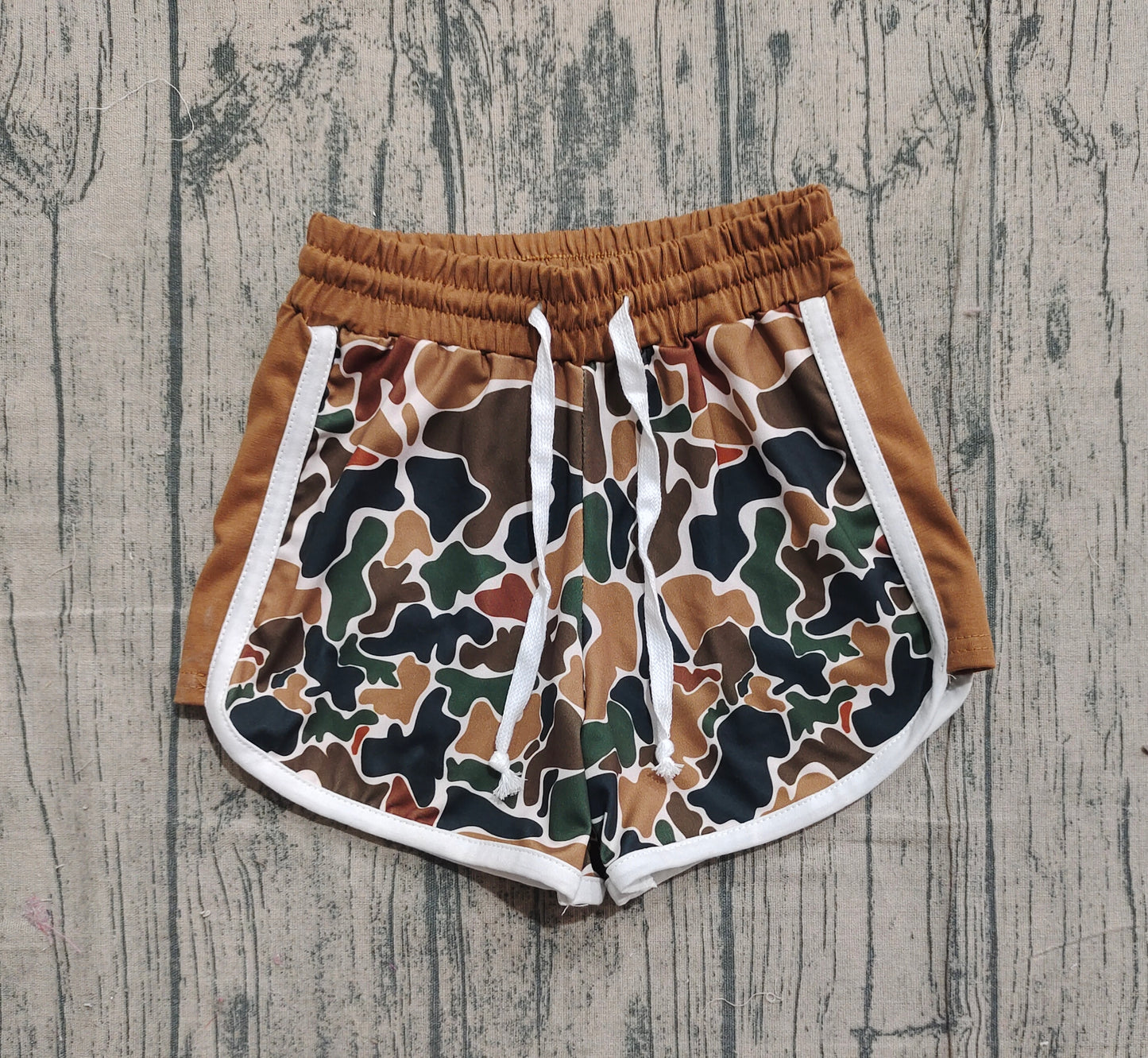 11.19 SS0742 Sample No Moq Baby Girls Brown Camo Southern Shorts Bottom
