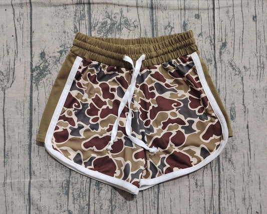 11.19 SS0745 Sample No Moq Baby Girls Khaki Camo Southern Shorts Bottom
