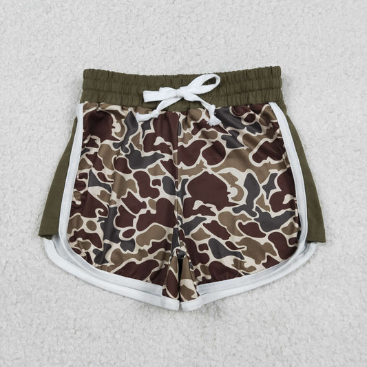 12.19 RTS NO MOQ （In stock）SS0745 Baby Boys Summer Shorts Baby Girls Southern Dark Khaki Camo Shorts Bottom