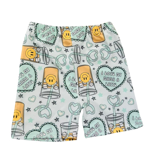 11.13 SS0750 Pre order No Moq Baby Girls I Love My Mama a Little Hearts Biking Shorts Bottom