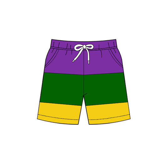 11.21 SS0754 Pre order No Moq Yoga fabric Baby Boys Mardigras Pockets Yoga Shorts Bottom