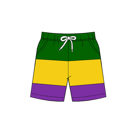 11.21 SS0755 Pre order No Moq Yoga fabric Baby Boys Mardigras Pockets Yoga Shorts Bottom