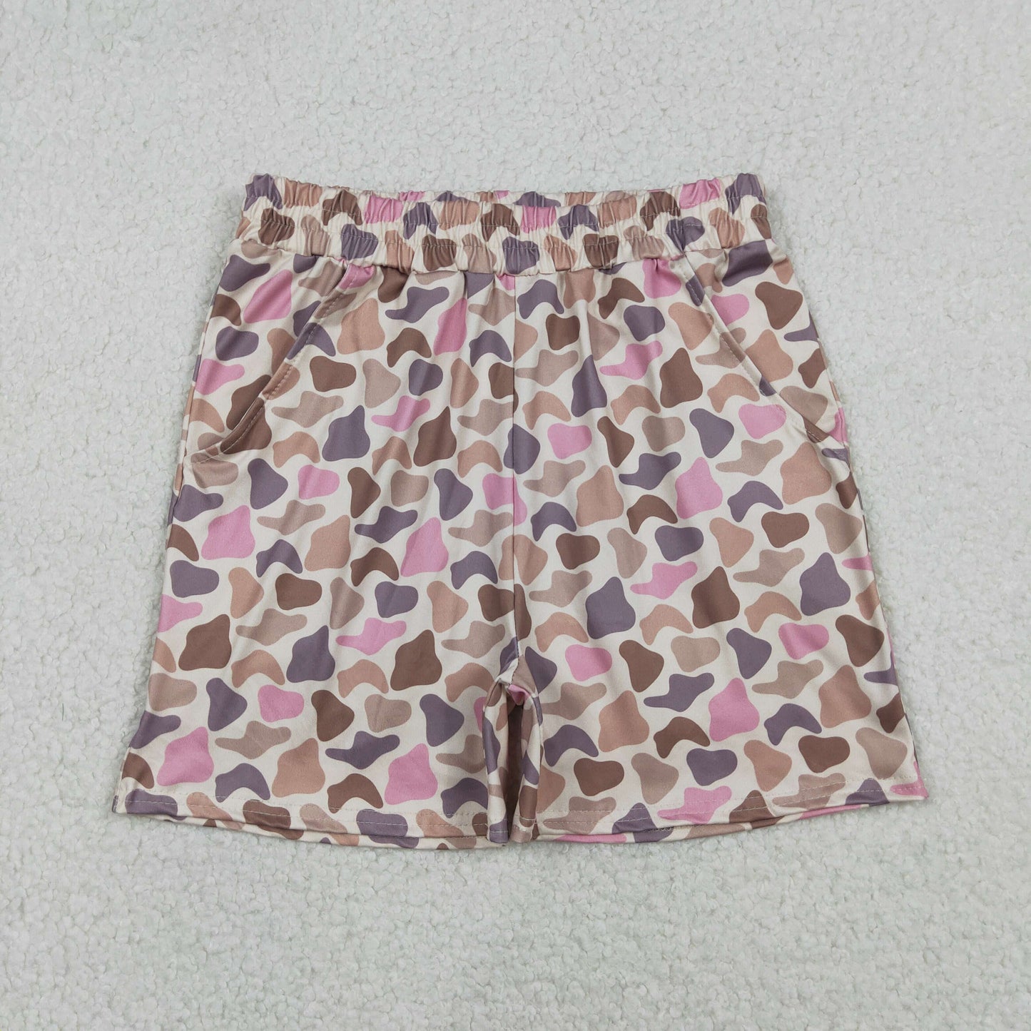 12.23 RTS NO MOQ （In stock）SS0756 Adult Women Southern Brown Pink Camo Pockets Shorts Bottom
