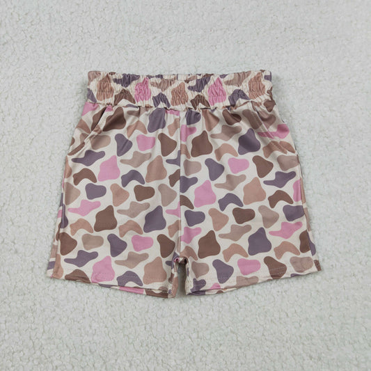 12.24 RTS NO MOQ （In stock）SS0757 Baby Girls Summer Shorts Baby Girls Southern Brown Pink Camo Pockets Shorts Bottom