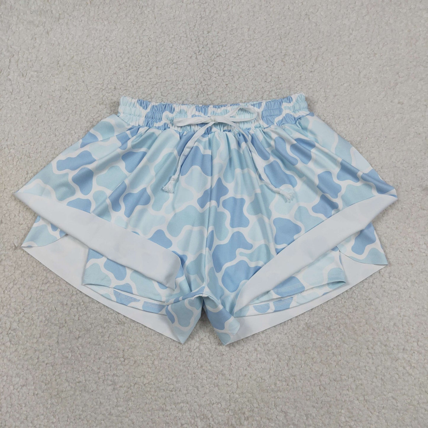 SS0769 RTS NO MOQ （In stock）Light blue camo adult women summer active shorts