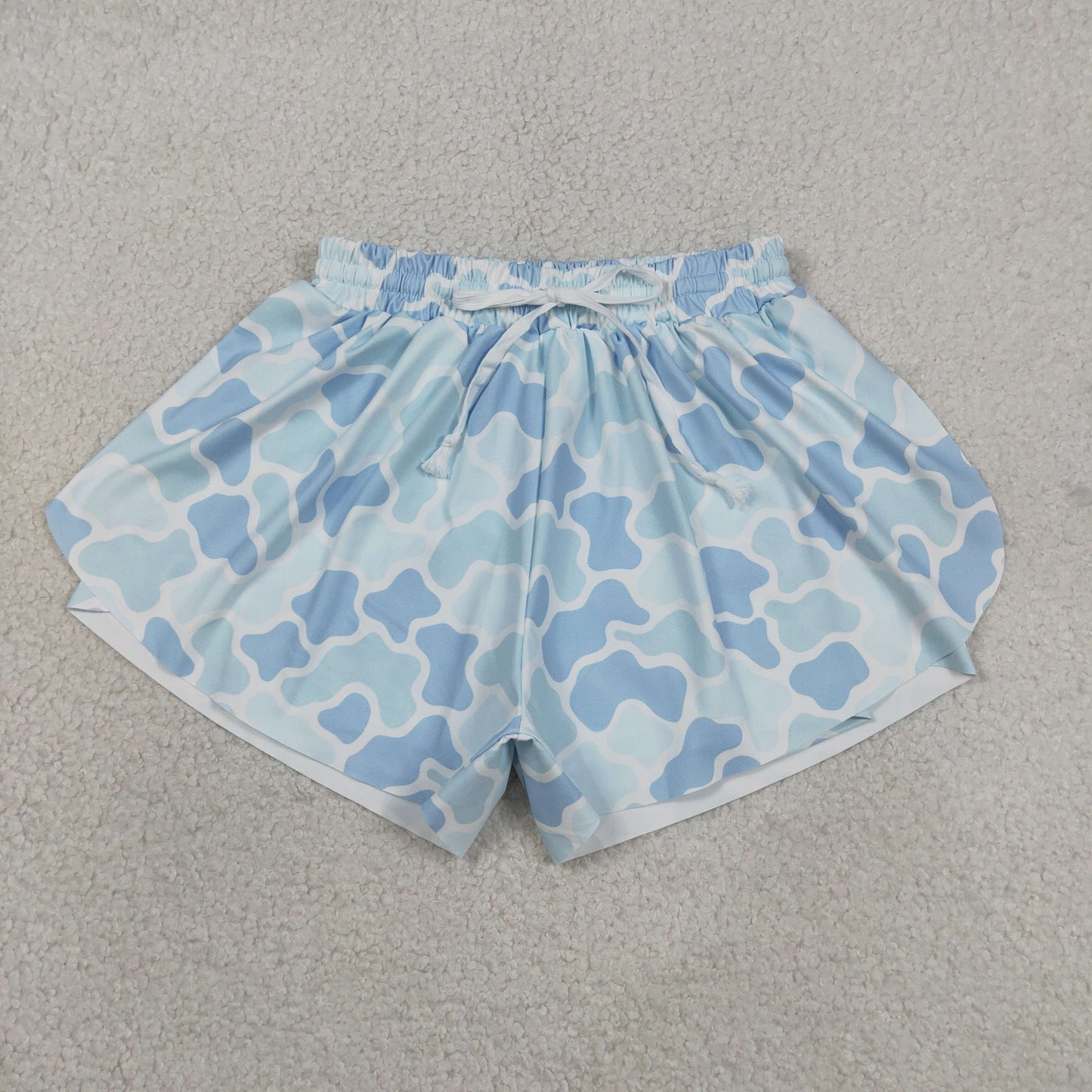 SS0769 RTS NO MOQ （In stock）Light blue camo adult women summer active shorts