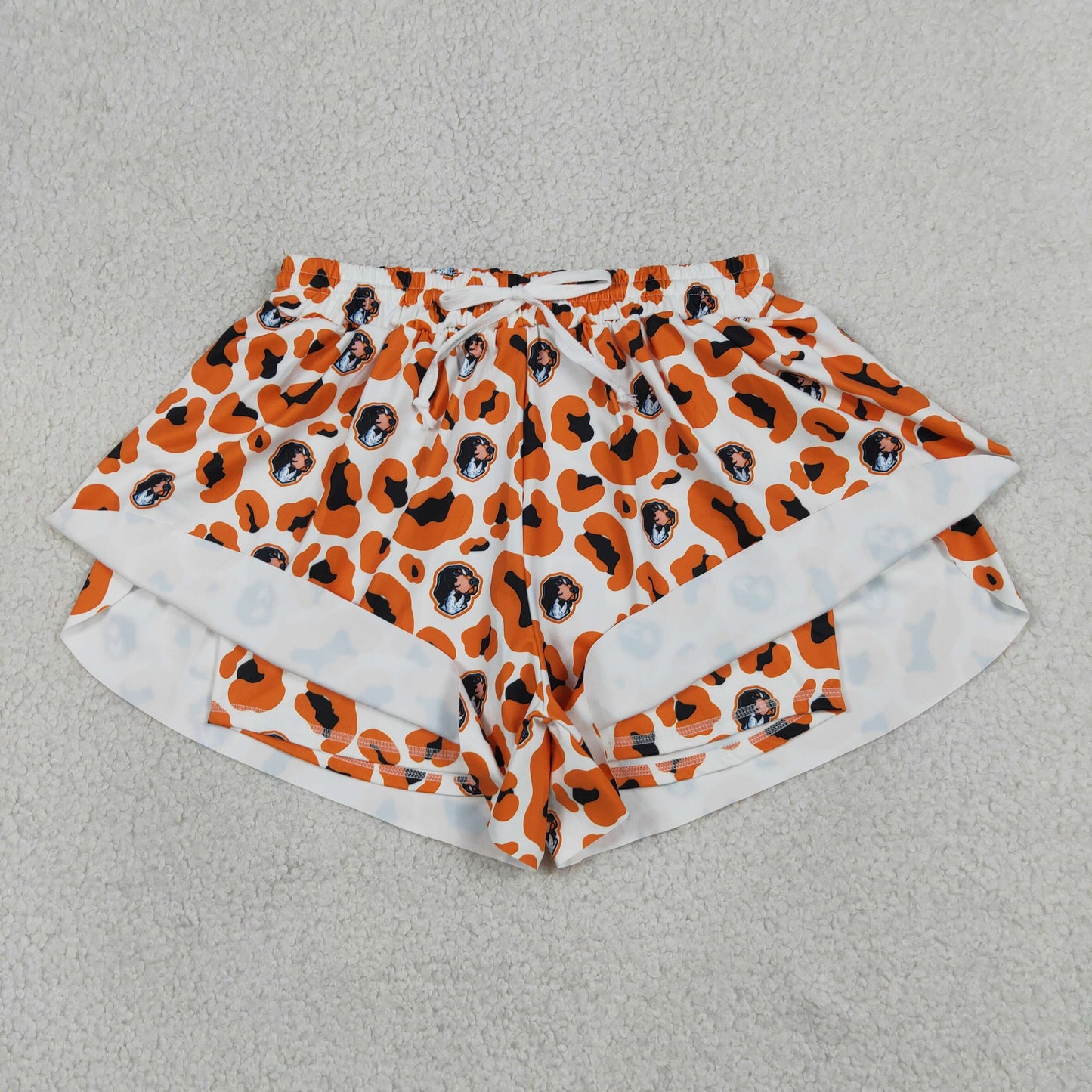 SS0806 RTS NO MOQ （In stock）Leopard yellow adult women team active shorts