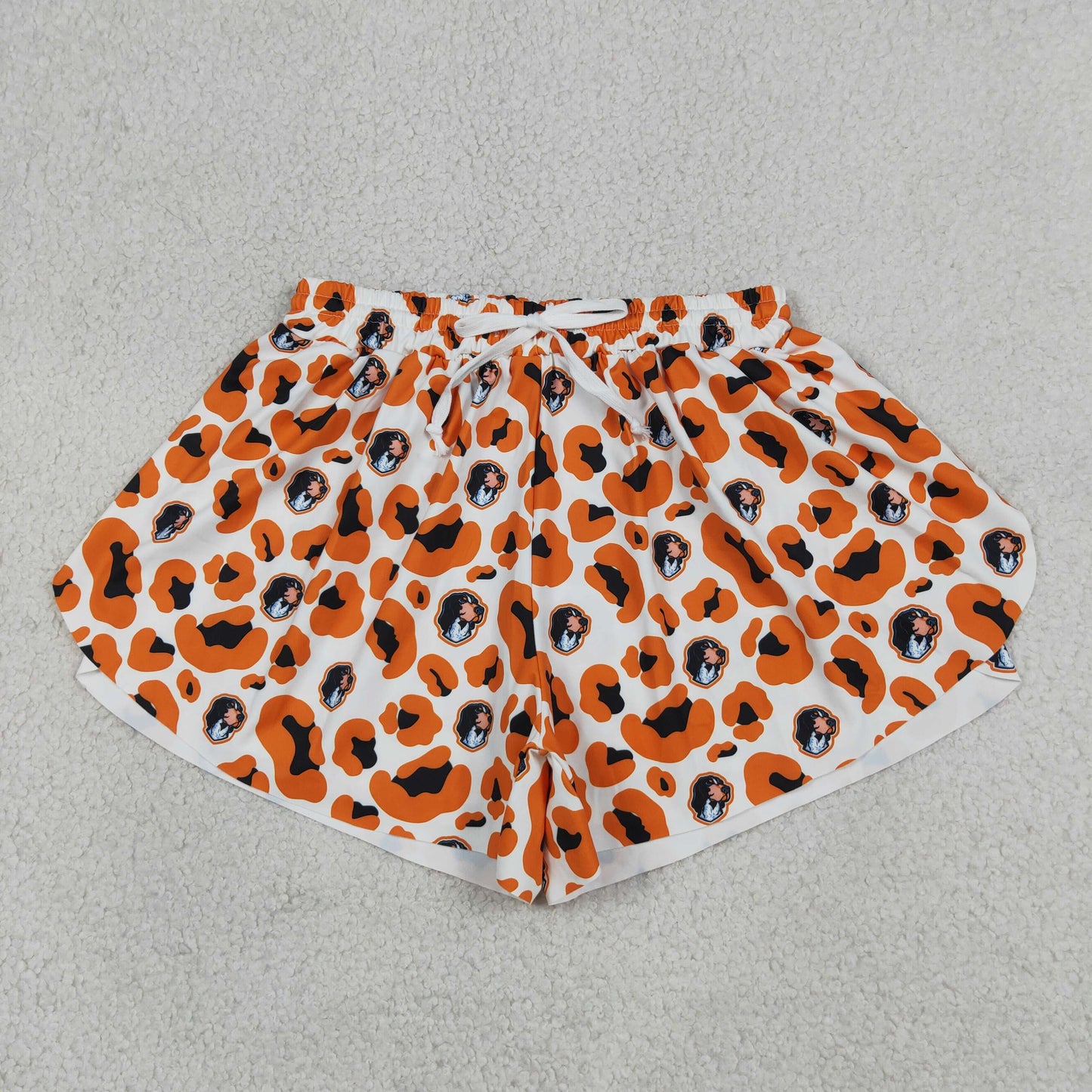 SS0806 RTS NO MOQ （In stock）Leopard yellow adult women team active shorts