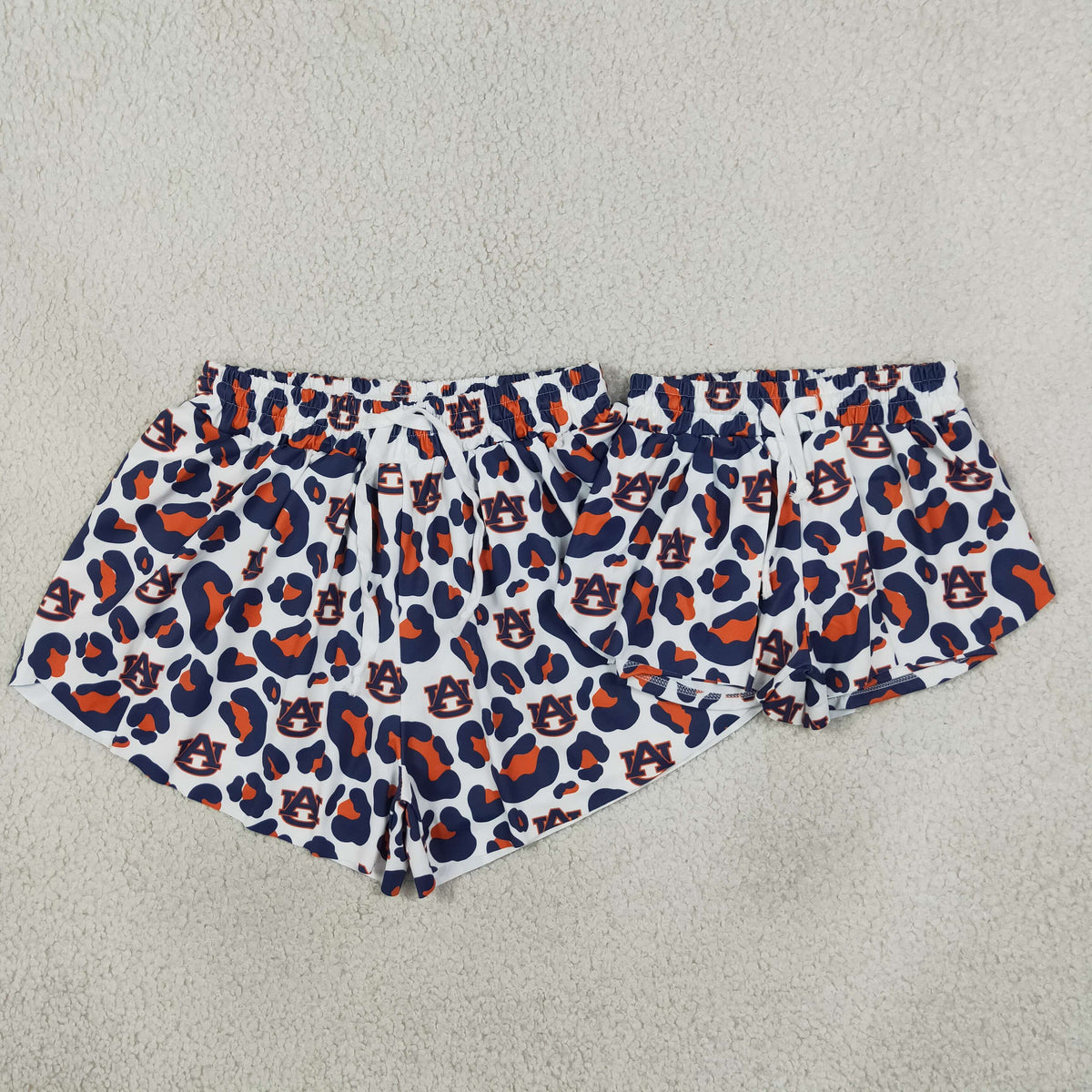 RTS NO MOQ （In stock）yoga fabric SS0809 Yoga Adult Women Navy Leopard Yoga Active Ruffle Shorts Team Bottoms