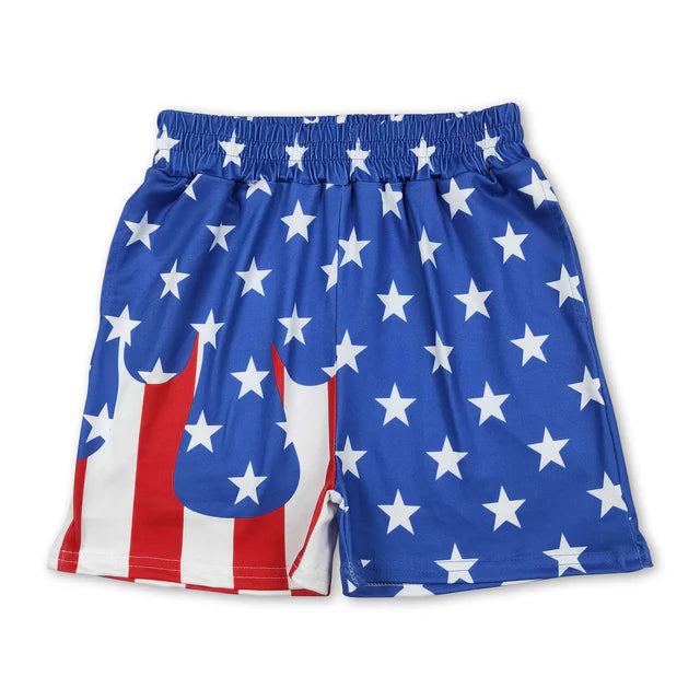 RTS Sibling Short sleeves stars stripe kids boys 4th of july shorts