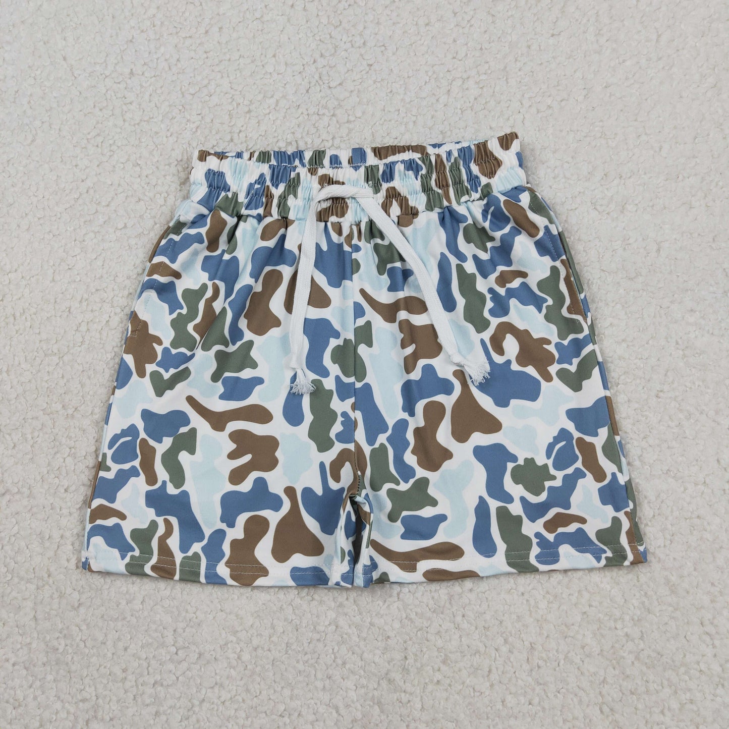 SS0873 RTS NO MOQ （In stock ）Blue camo pockets kids boys summer shorts  Reviews