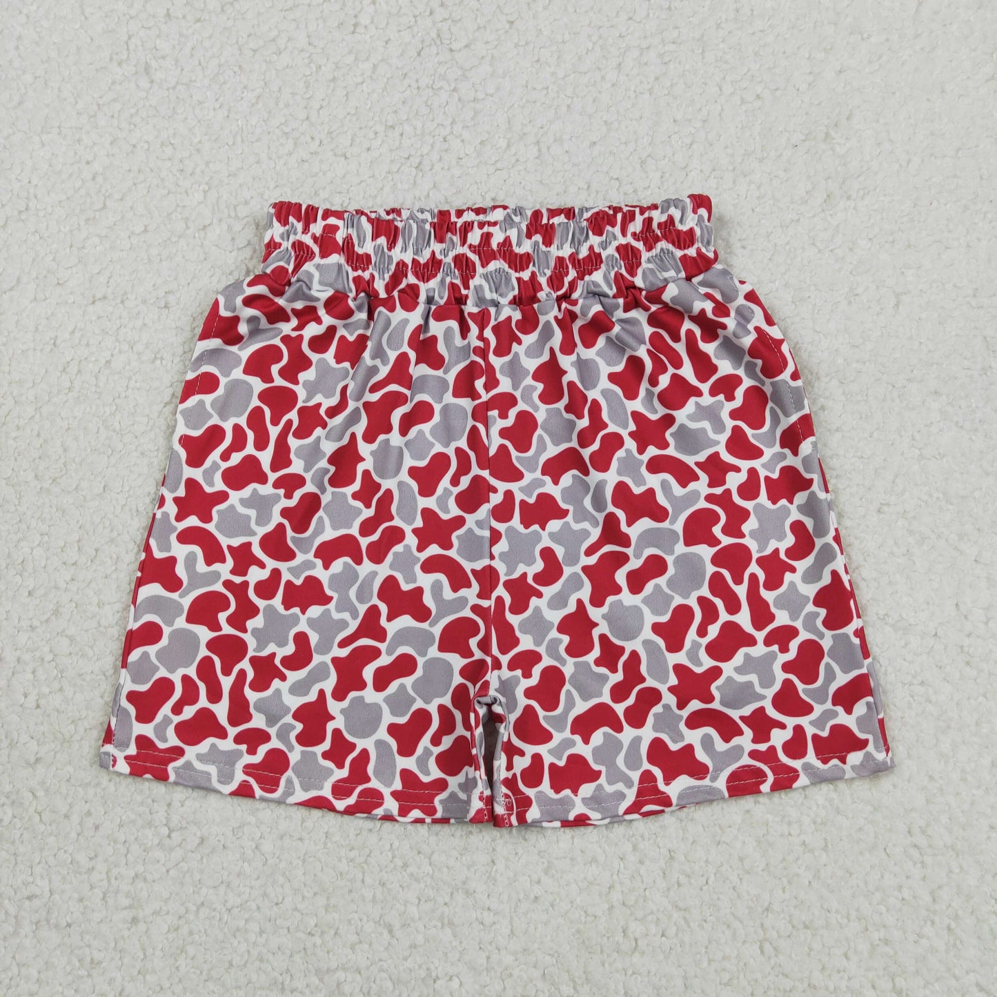 SS0880 RTS NO MOQ （In stock ）Elastic camo pockets team kids boys summer shorts