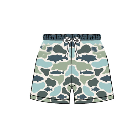 4.8 SS0893 Pre order No Moq Baby Boys Southern Camo Fishes Hunting Shorts Bottom
