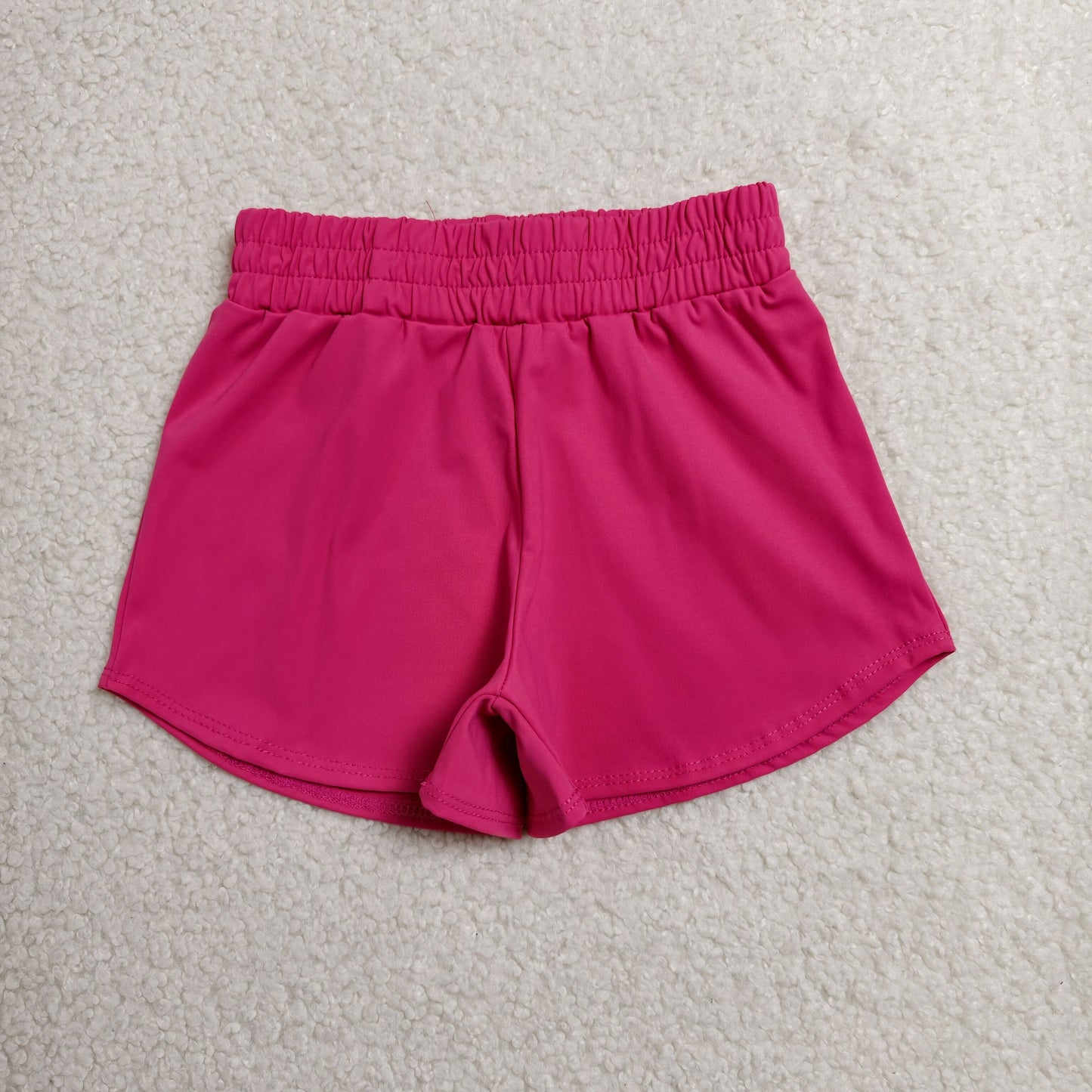 SS0900 RTS NO MOQ （In stock）Hot pink kids girls summer yoga active shorts