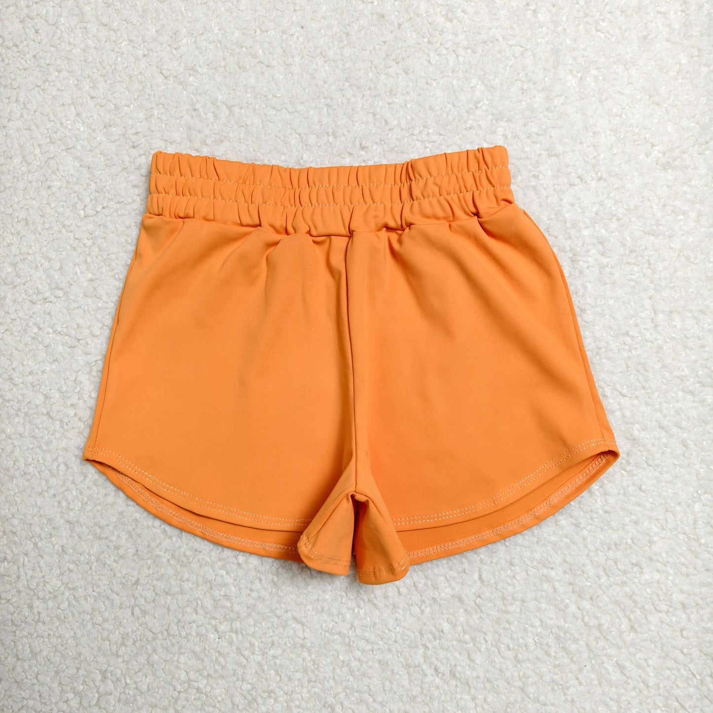 SS0902 RTS NO MOQ （In stock）Orange kids girls summer yoga active shorts