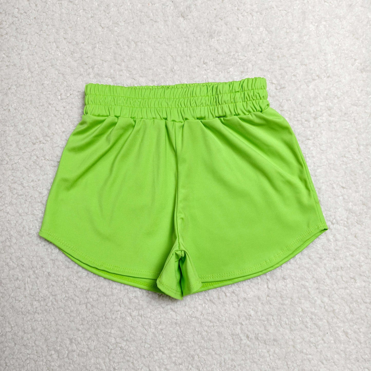 SS0903 RTS NO MOQ （In stock）Green kids girls summer yoga active shorts