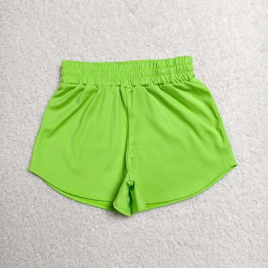SS0903 RTS NO MOQ （In stock）Green kids girls summer yoga active shorts