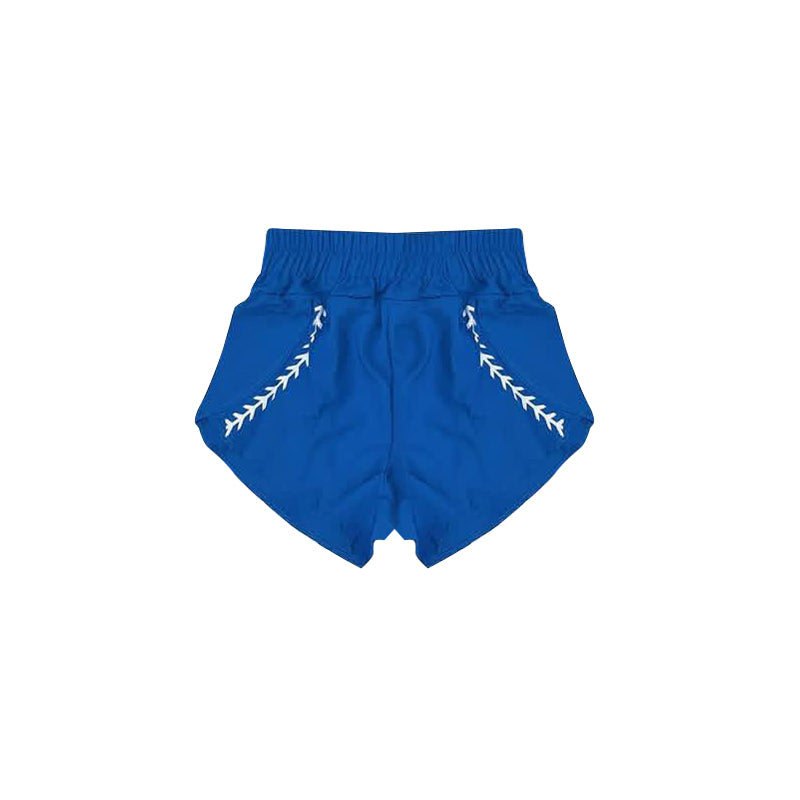 4.23 Pre order No Moq  Baby Girls Soft Elastic Waist Baseball Print Yoga Shorts
