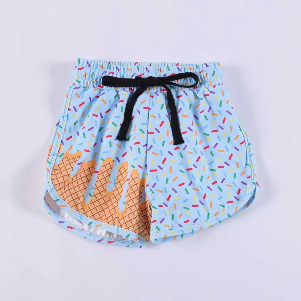 5.5 Pre order No Moq Baby Girls Colorful Sprinkles Drip Team Shorts Bottom