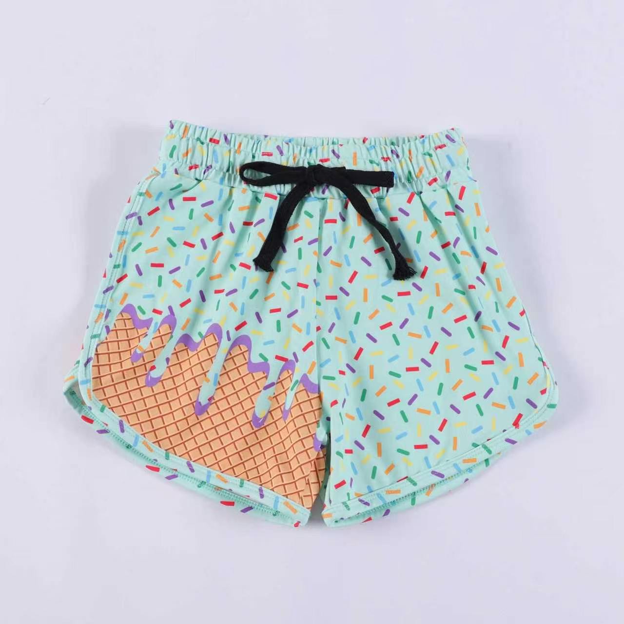 5.5 Pre order No Moq Baby Girls Colorful Sprinkles Drip Team Shorts Bottom