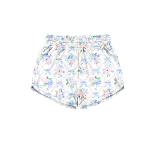 5.5 SS0934 Pre order No Moq Baby Girls Colorful Flowers Bows Checked Shorts Bottom