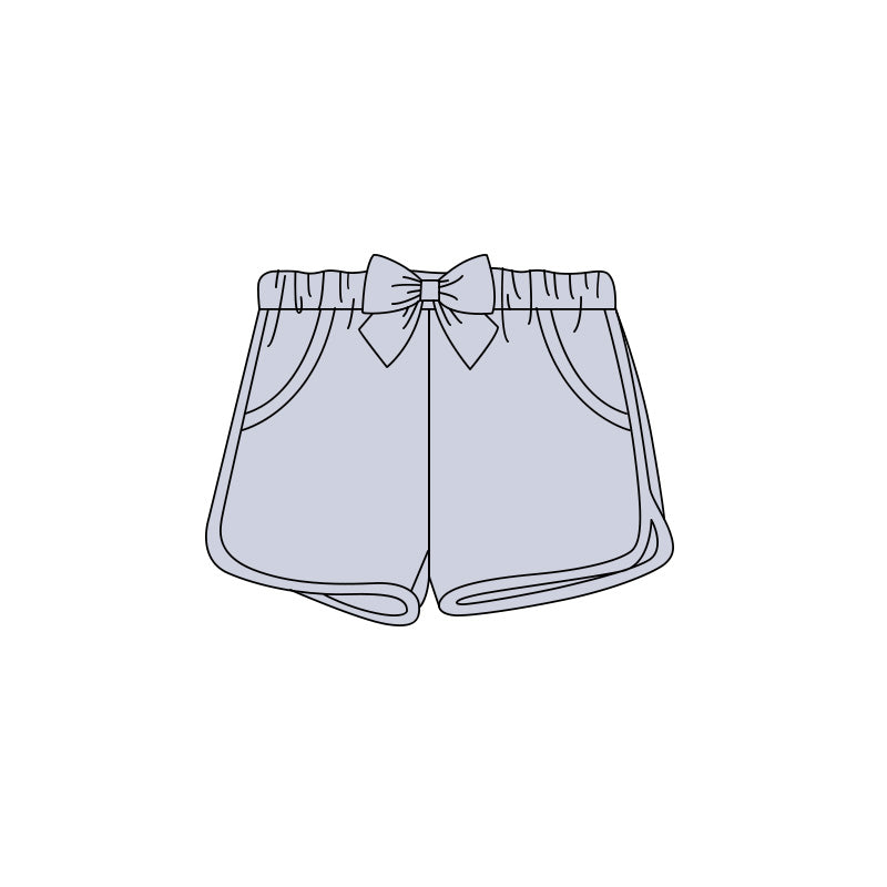 5.6 SS0936 Pre order No Moq Baby Girls Solid Elastic Waist Shorts With Bows Pockets