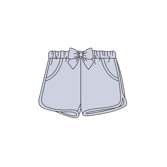 5.6 SS0936 Pre order No Moq Baby Girls Solid Elastic Waist Shorts With Bows Pockets