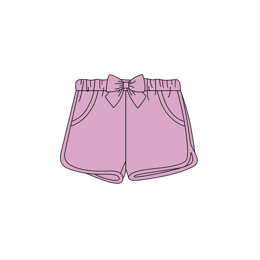 5.6 SS0937 Pre order No Moq Baby Girls Solid Bow Pockets Summer Shorts