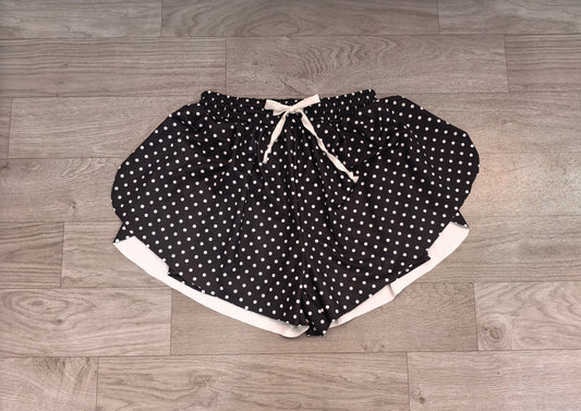 SS0975 Sample No Moq Yoga fabric Adult Women Black Polka Dots Yoga Active Butterfly Shorts Bottom