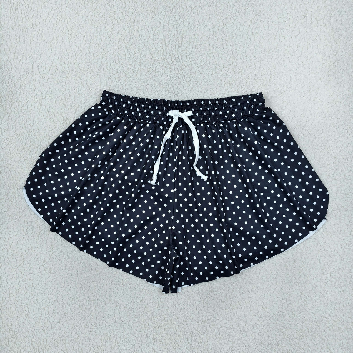 SS0806 RTS NO MOQ （In stock）yoga fabric SS0975 Yoga Adult Women Black Polka Dots Yoga Active Butterfly Shorts Bottom