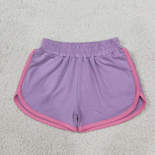 RTS NO MOQ （In stock）cotton SS0991 Baby Girls Lavender Pink Shorts Cute Daily Wear Toddler Shorts Bottom