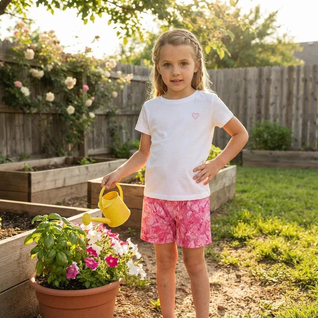 RTS NO MOQ （In stock）milk silk SS0993 Baby Girls Pink Leaves Camo Pockets Short Summer Casual Bottom
