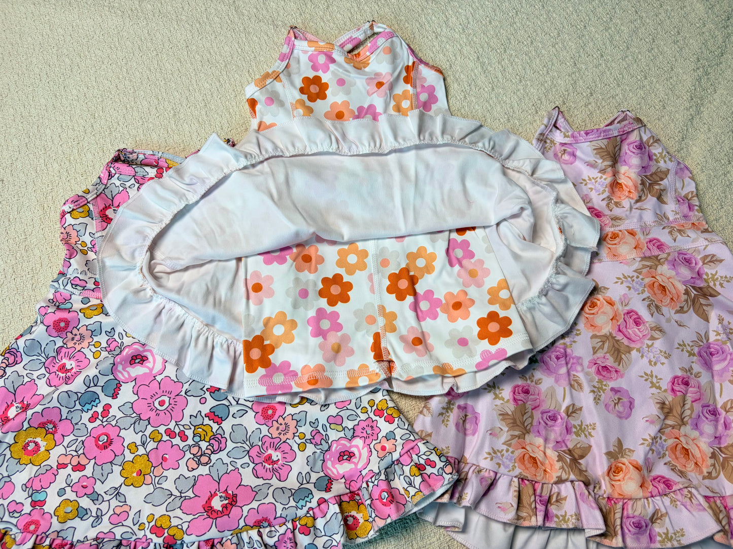 4.30 RST Sibling Straps pink floral ruffle kids girls athletic dresses