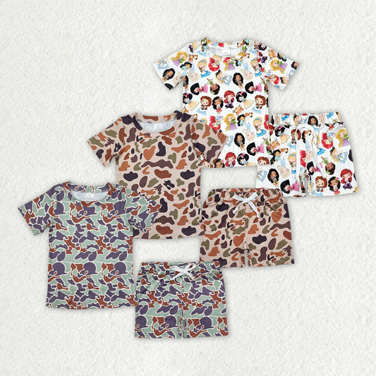 Princess Top Shorts Set Short Sleeves Girls Summer Outfit Elegant Casual Children's Wear for Girls