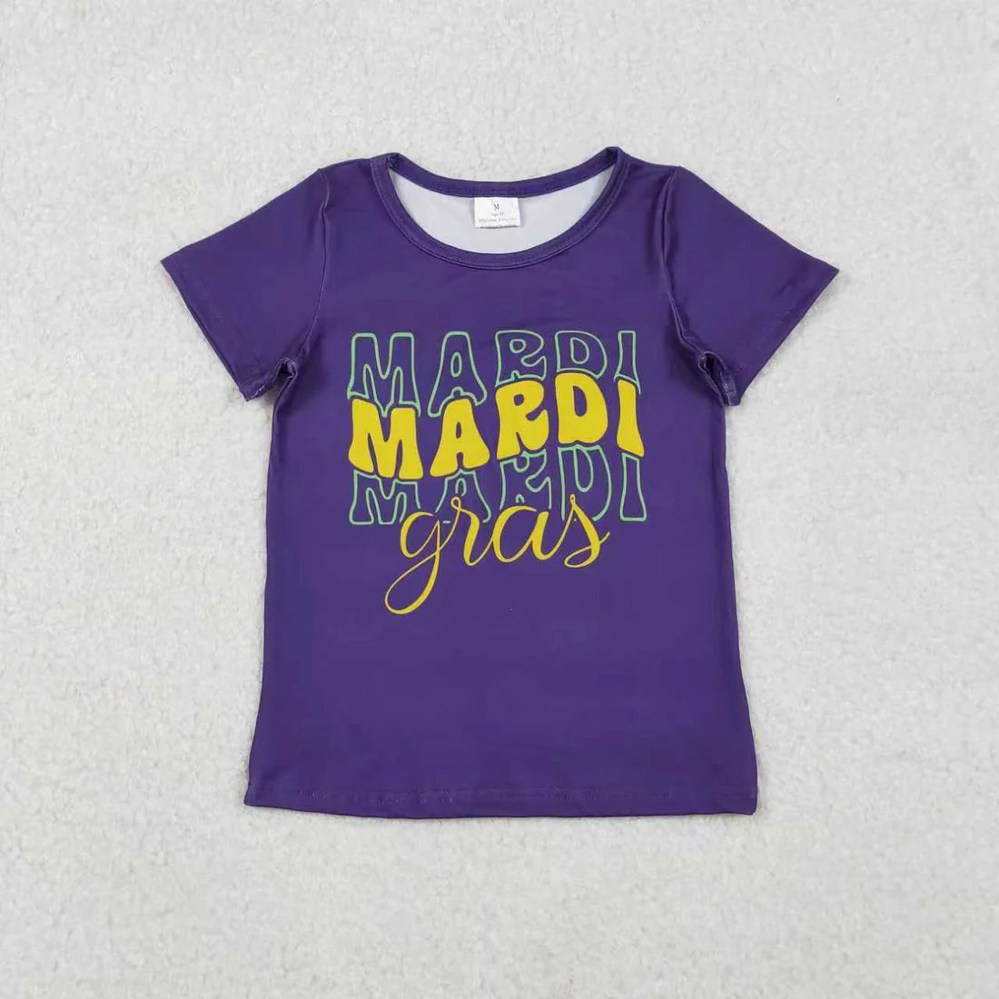 11.7 RST Sibling Baby Girls Purple Short Sleeve Bow Donuts Boots Tassel Mardigras T-shirts Tops