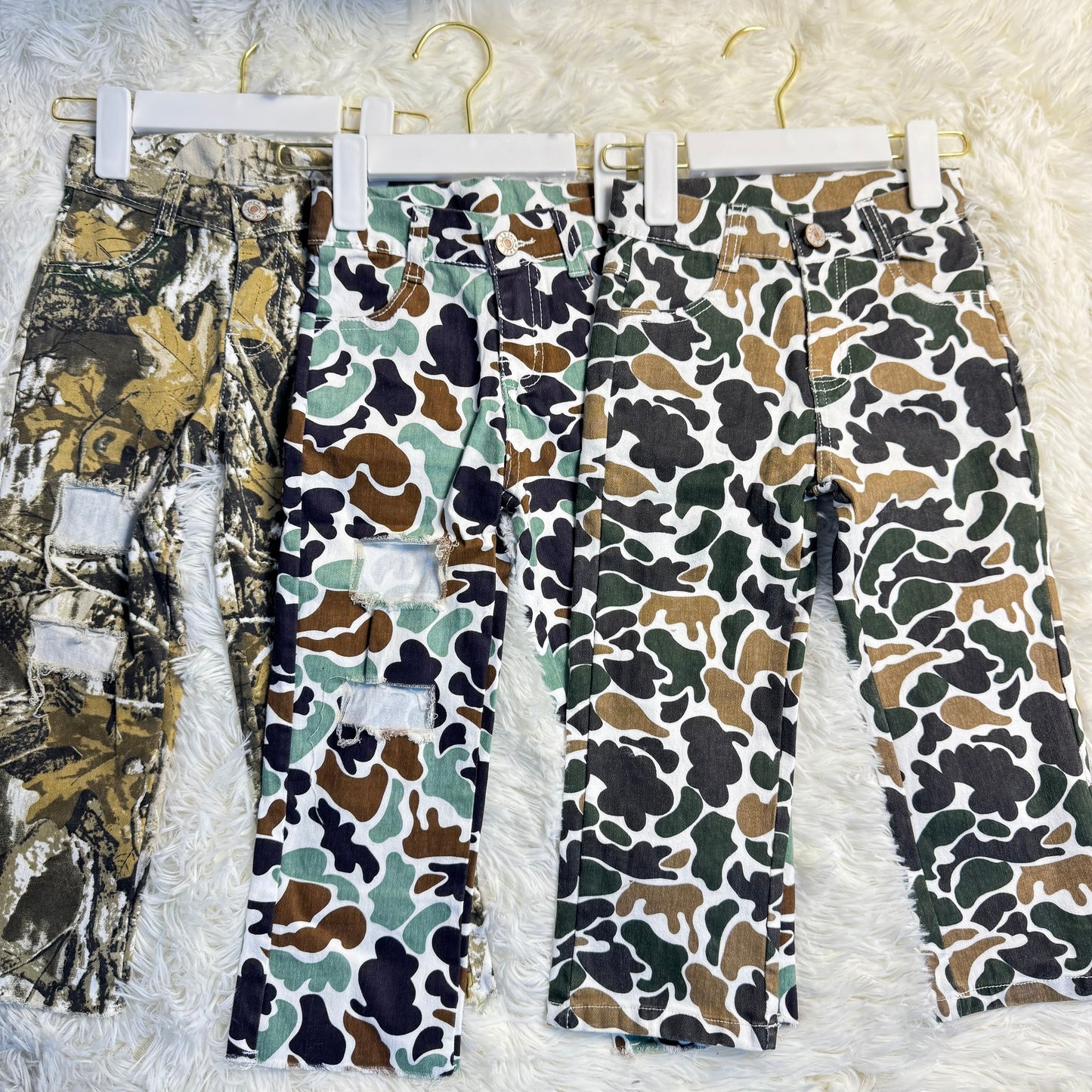 12.3 RTS Sibling Baby Boys Girls Camouflage Hunting Season Denim Jeans Pants