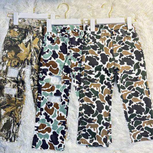 12.3 RTS Sibling Baby Boys Girls Camouflage Hunting Season Denim Jeans Pants