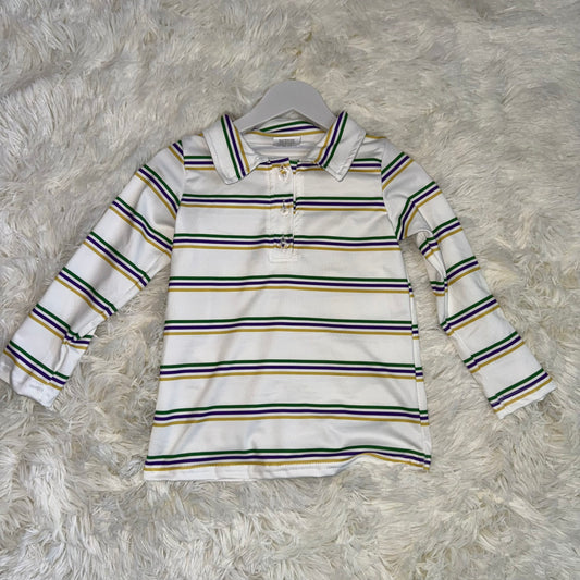 11.8 RST BT1375 Baby Boys Mardigras Stripes Button Polo Shirts Top