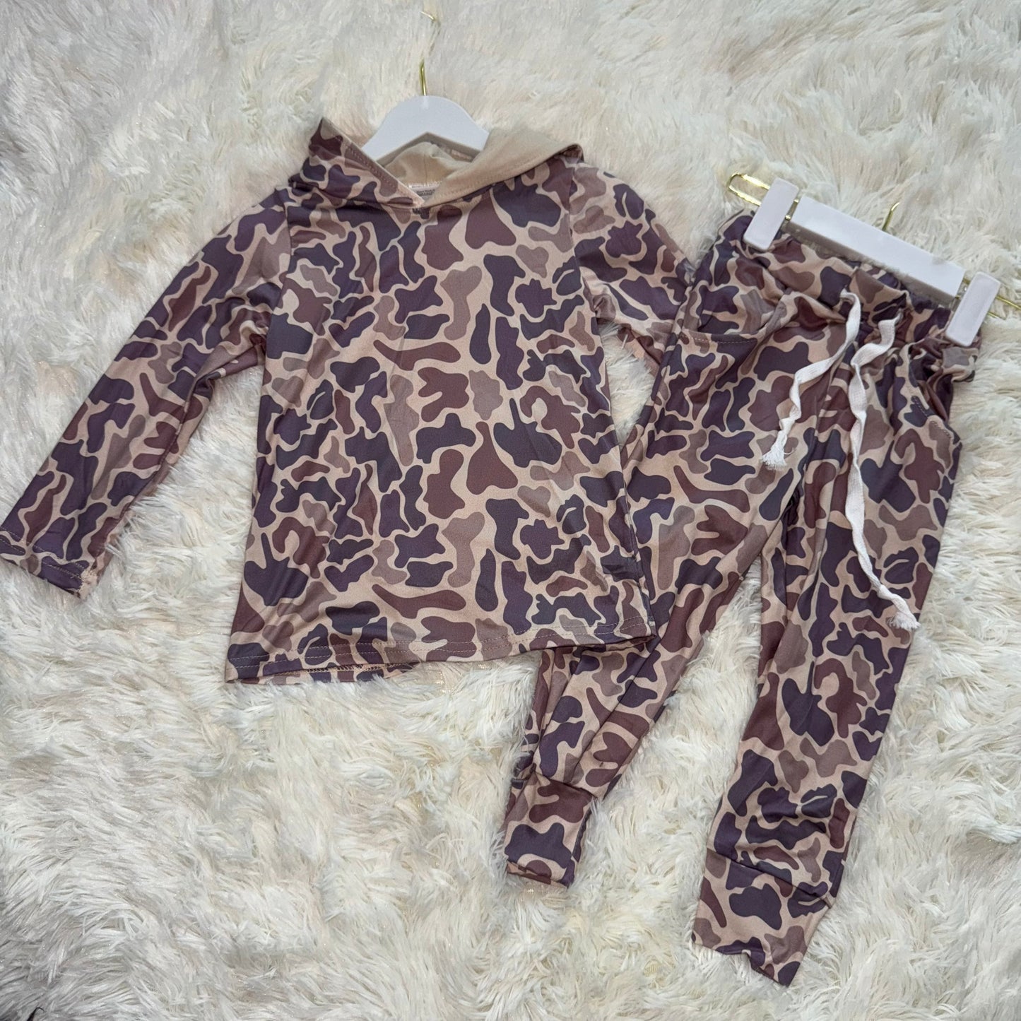 11.5 RST BLP1266 Baby Boys Purple Camo Hoodies Pockets Legging Pants Hunting Clothes Set