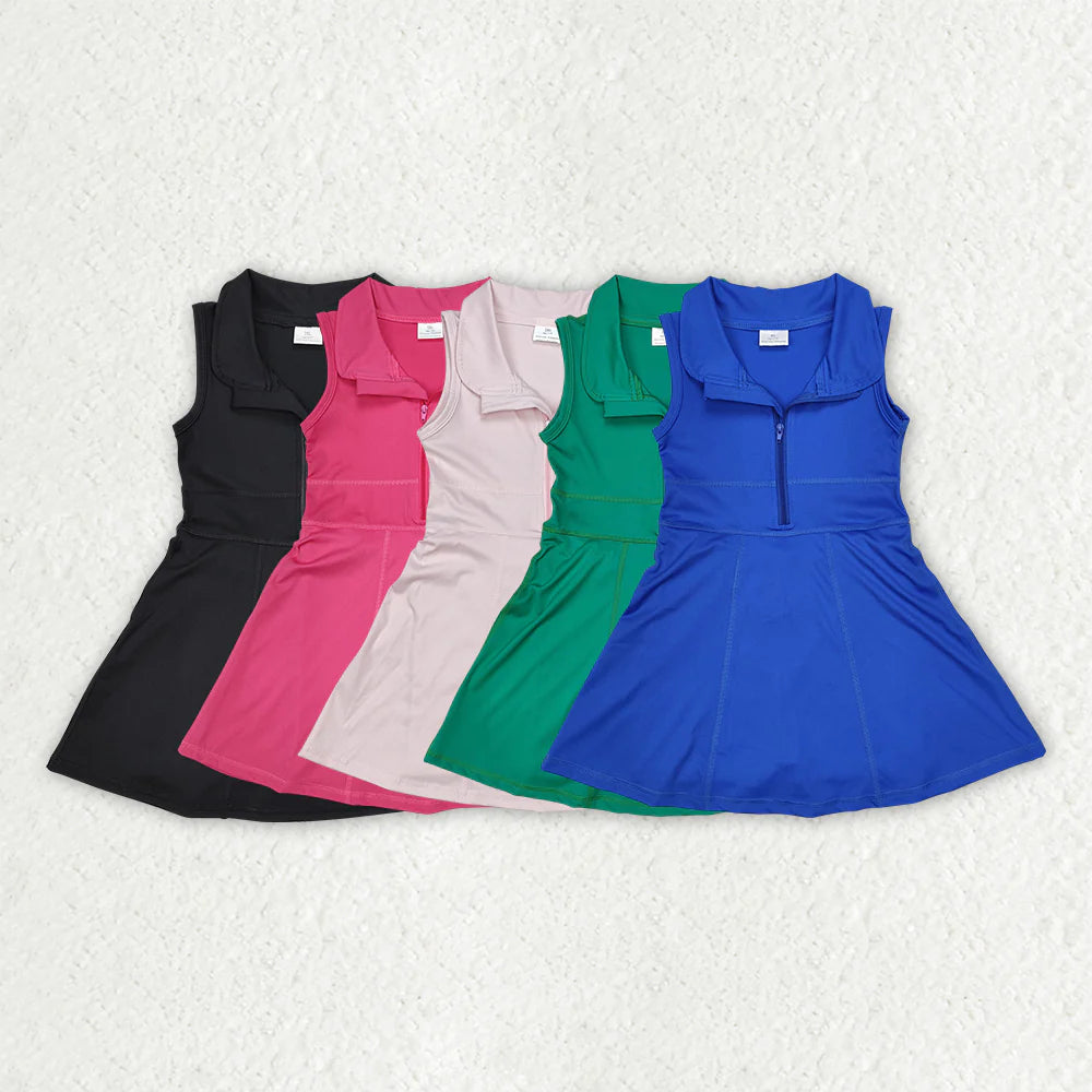11.14 RST Sibling 5 Colors Baby Girls Athletic Zip Active Wear Knee Length Dresses