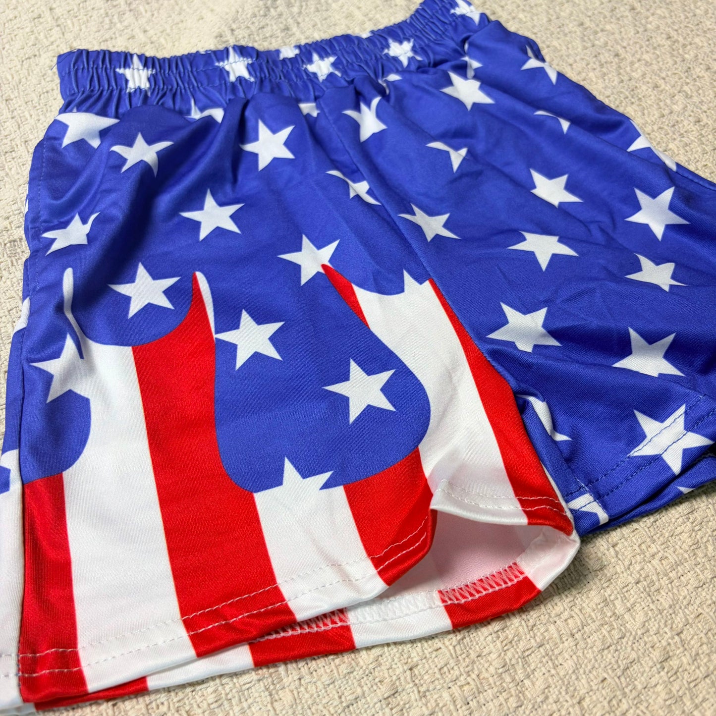 5.5 RTS Sibling Blue straps stars ruffle bow baby kids 4th of july dresses shorts and romper