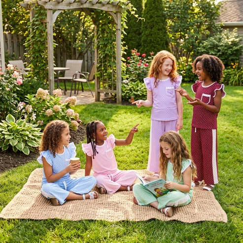 RTS NO MOQ Sibling Baby Girls Flutter Sleeve Polka Dots Top Pockets Flare Pants Clothes Sets