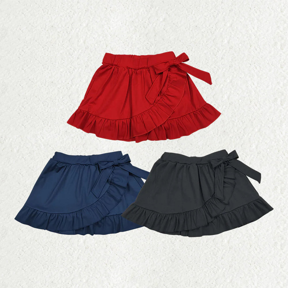 2.2 RTS Sibling Baby Girls Yoga Active Bows Ruffle Skirt Shorts Bottom