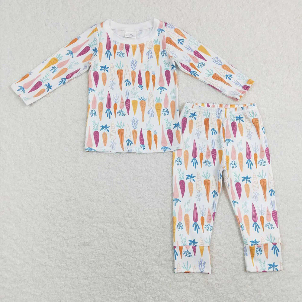 2.11 RTS Baby Boys Carrots Easter Pajamas Sibling Rompers Outfits Clothes Sets
