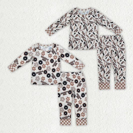 2.4 RTS Sibling Baby Girls Boys Mama's Girl Boy Bamboo Pajamas Clothes Sets