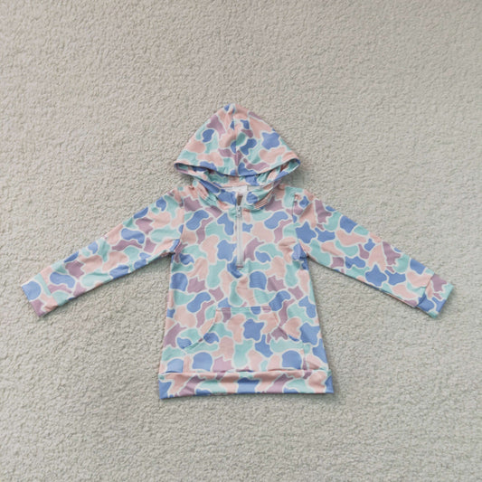 BT1855 RTS NO MOQ （In stock）Baby Boys Southern Camo Zip Pocket Hoodies Top