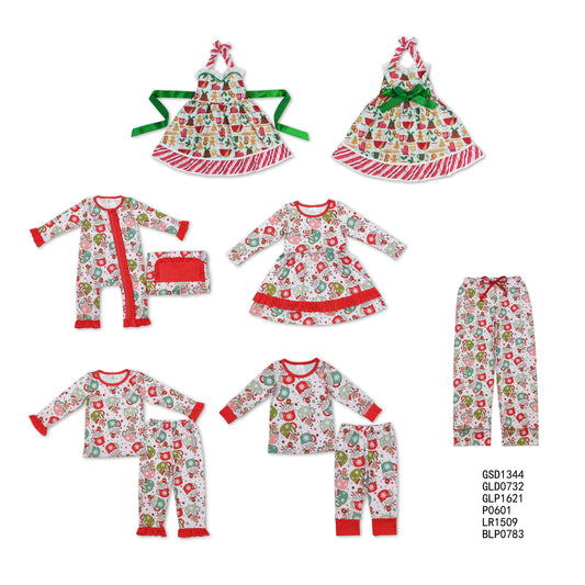Baby Girl Christmas Cup Gingerbread Knee-Length Dress - Halter Neck Skirt - Crawling Suit - Adult Pants - Children's Long Suit
